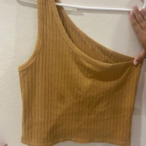Brown One Strap Crop Top